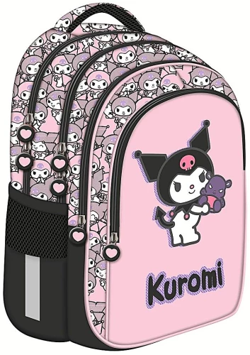 Kuromi Pink Backpack with Four Compartments