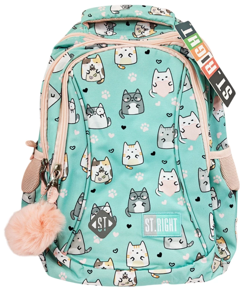Plecak z trzema przegrodami Charming Cats