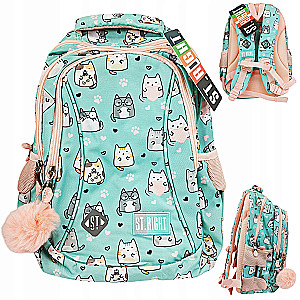 Plecak z trzema przegrodami Charming Cats