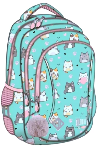 Charming Cats Backpack with Three Compartments