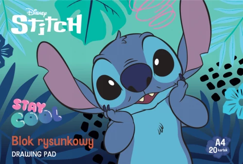 Альбом для рисования - Stitch Stay Cool, А4, 20 листов