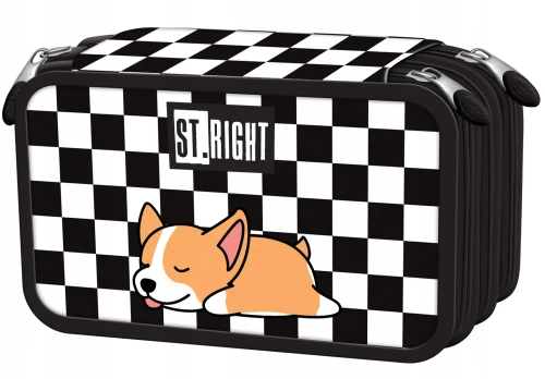Пенал - St.Right Sleepy Corgi (тройной, с наполнением)