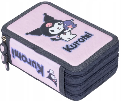 Пенал - Kuromi Pink (тройной, с наполнением)