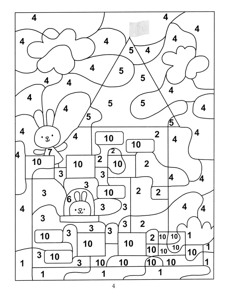 Kolorowanka według numerów: magiczne miasteczko