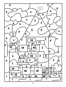 Kolorowanka według numerów: magiczne miasteczko