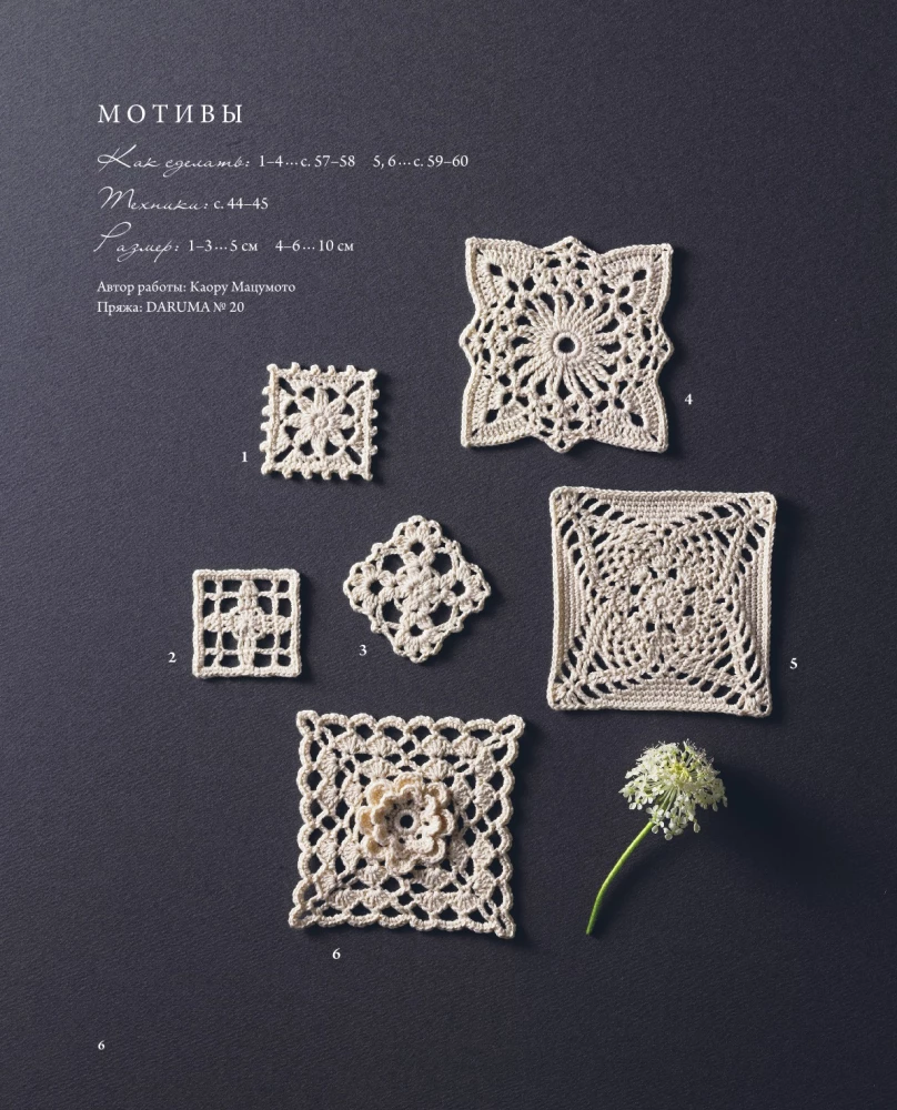 Japanese Lace Knitting. Square Napkins. A Complete Practical Guide to Crochet Knitting