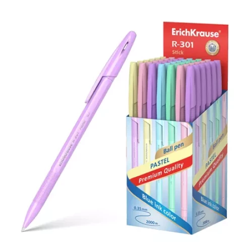 Šķidrās tintes pildspalva - ErichKrause Stick Pastel, zila, dažādās krāsās