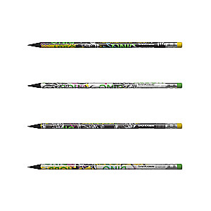 Black graphite pencil with eraser - HB ErichKrause Dino Hobby, assorted