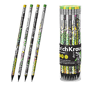 Black graphite pencil with eraser - HB ErichKrause Dino Hobby, assorted