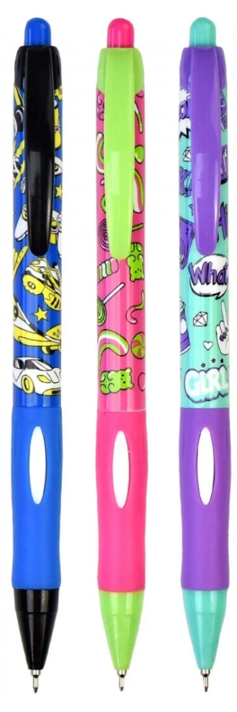 Kugelschreiber - Rennen, Gummi, Hobby, blau, assortiert