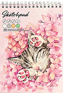 Sketšipäevik - Kass lilltetes, 40 lehte