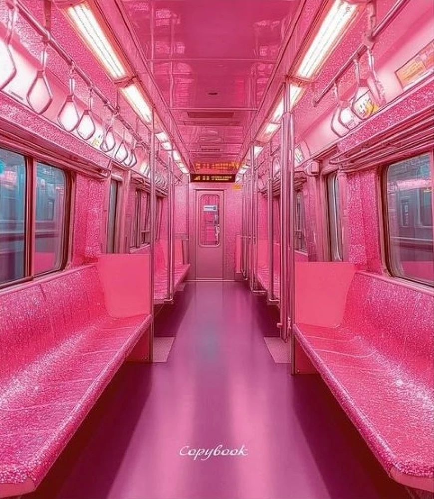 Grid Notebook. City in Pink Color