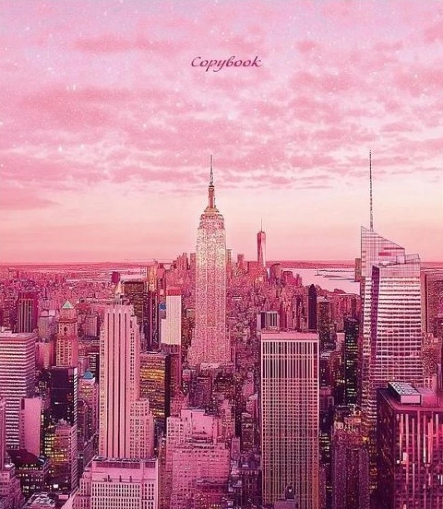 Grid Notebook. City in Pink Color