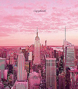 Grid Notebook. City in Pink Color