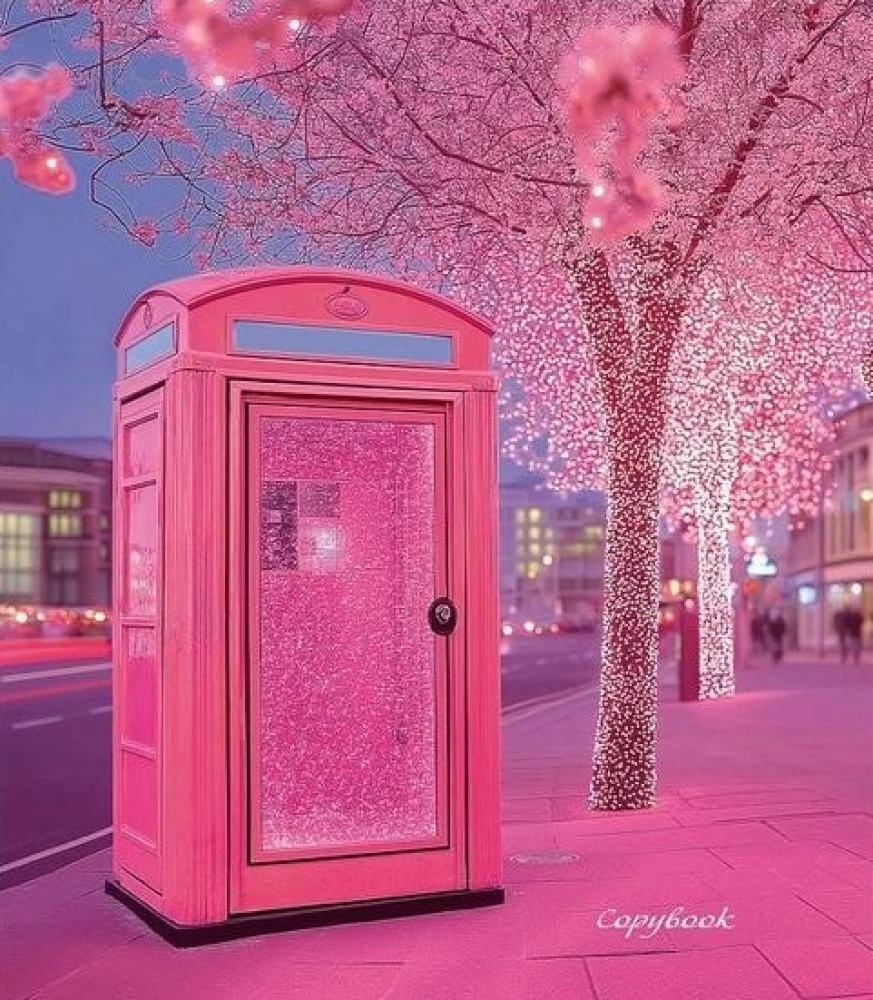 Grid Notebook. City in Pink Color