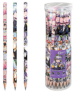 Küsimusmustandest pliiats - Anime kassidega, sortimendis