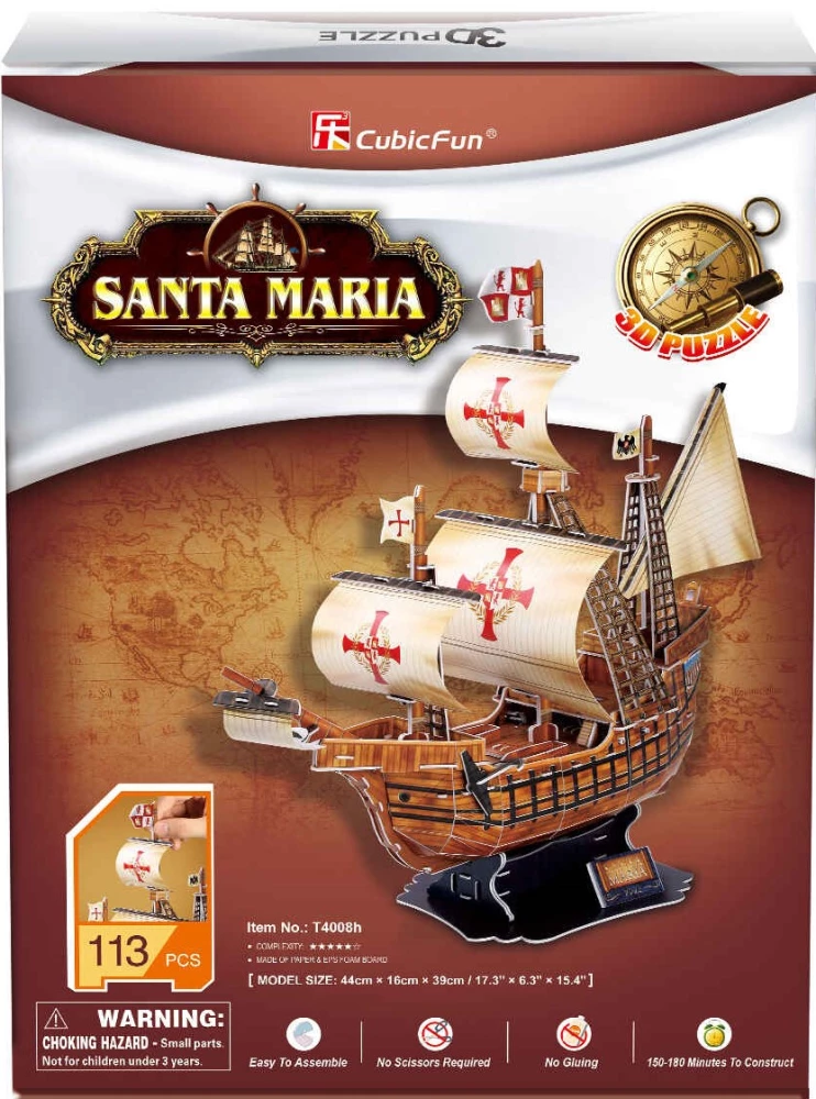 3D Puzzle - Ship. Santa Maria. 113 Pieces