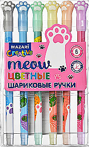 Ballpoint pen set - Šunų pėdą, spalvoti