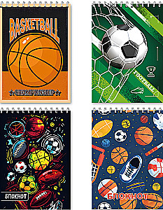 Notebook - Balls, A7, 40 sheets, grid, assorted