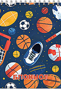 Notebook - Balls, A7, 40 sheets, grid, assorted