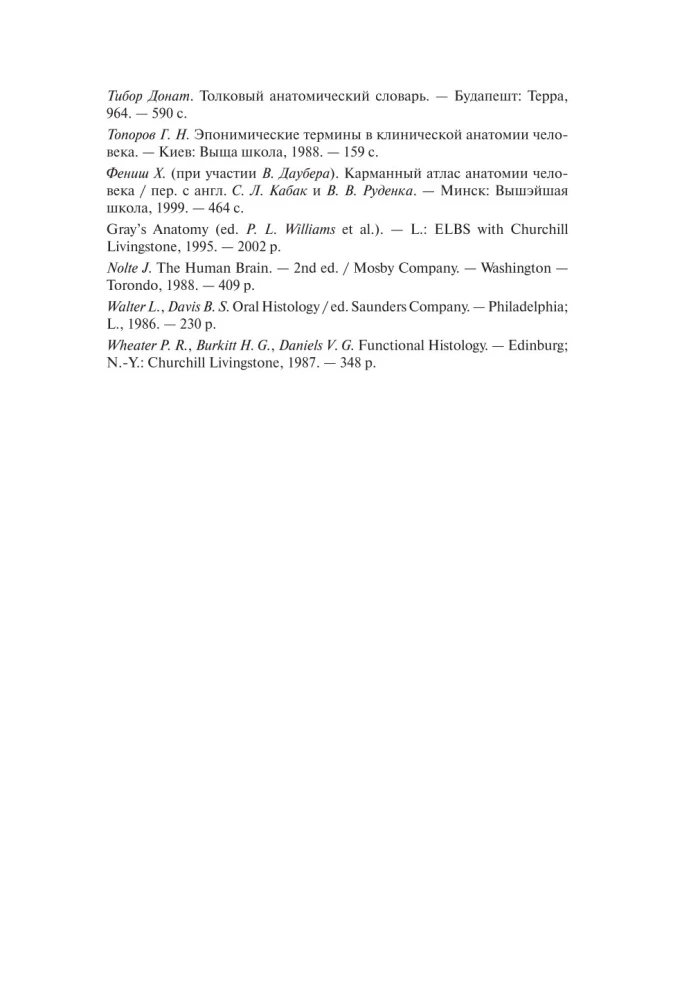 Human Anatomy. Terminological Dictionary