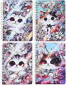 Notebook - Kittens, 60 sheets, grid, assorted