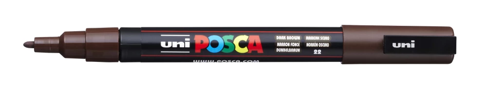 Akrüülmarker Uni Posca PC-3M 22, tumepruun
