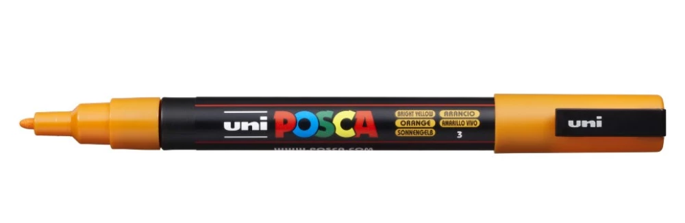 Akryülmarker Uni Posca PC-3M 03, oranžikollane