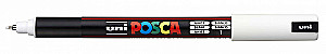 Marker Uni Posca PC-1MR, 0,7 mm, nõelataoline ots, valge värv