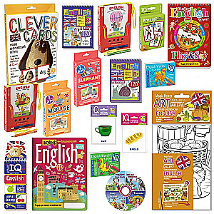 Paket. Großes Set von IQ-Spielen zum Erlernen der englischen Sprache. Niveau 3