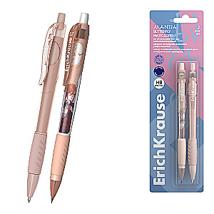 Automaatne kuulipliiatsikomplekt - Matic&Grip 0.7, tindivärv sinine ja pliiats - Butterfly Manga, HB 0.7
