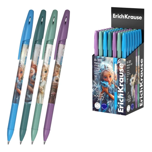 Kugļu pildspalva - R-301 Stick Magic Pet 0.7, tintes krāsa zila, sortimentā