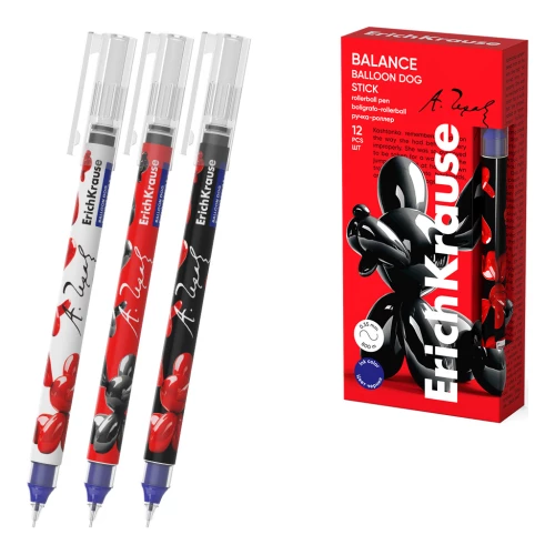 Rokas pildspalva ErichKrause Balance Stick Balloon Dog 0.5, tintes krāsa zila, sortimentā