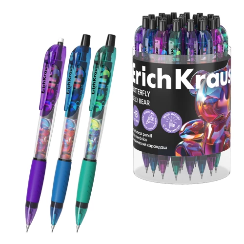 Automātiskā lodīšu pildspalva - Butterfly Matic&Grip Jelly Bear 0.7, Super Glide Tech, tintes krāsa zila