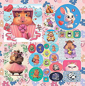 200 Stickers. Capybaras and Their Friends