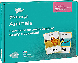 Brettspiel Tiere. Karten mit Audio
