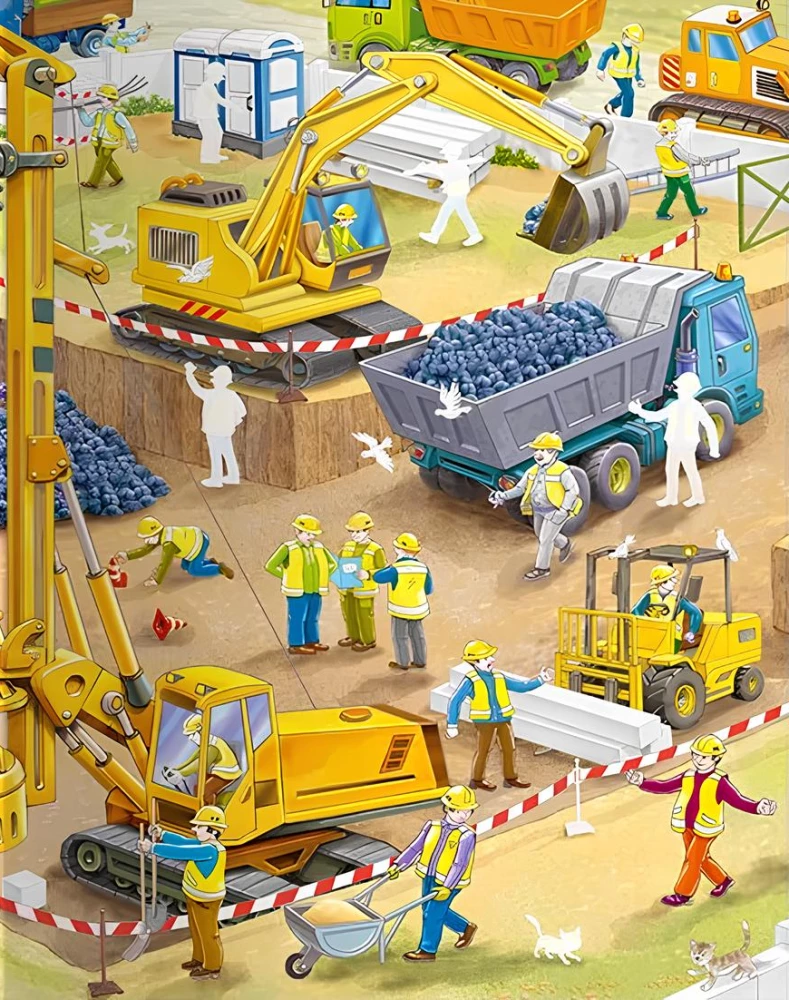 Wimmelbuch. Auf der Baustelle. Stickerbuch