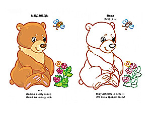 Forest Animals. Look and Color + English Words