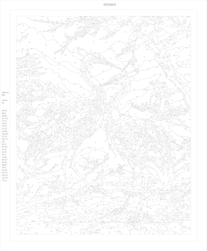 Numbrite kunst koos kristallidega 40x50 cm - Jaapani tõugut