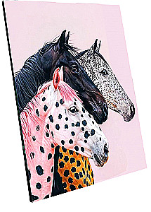 Numbered Painting with Glow-in-the-Dark Paint - Trio of Horse Contrasts. 19 Colors