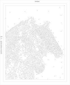 Numbered Painting with Glow-in-the-Dark Paint - Trio of Horse Contrasts. 19 Colors