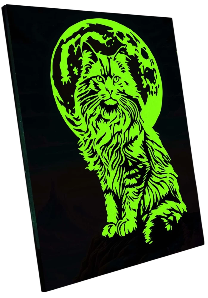 Paint by Numbers with Glow-in-the-Dark Paint - Cosmic Cat. 22 Colors