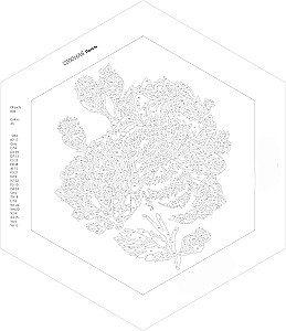 Painting by numbers - Bumblebee on a flower. Hexagon. Black canvas with gold leaf. 22 colors