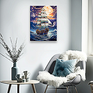 Numbered painting with platinum leaf - Serene swimming. 25 colors