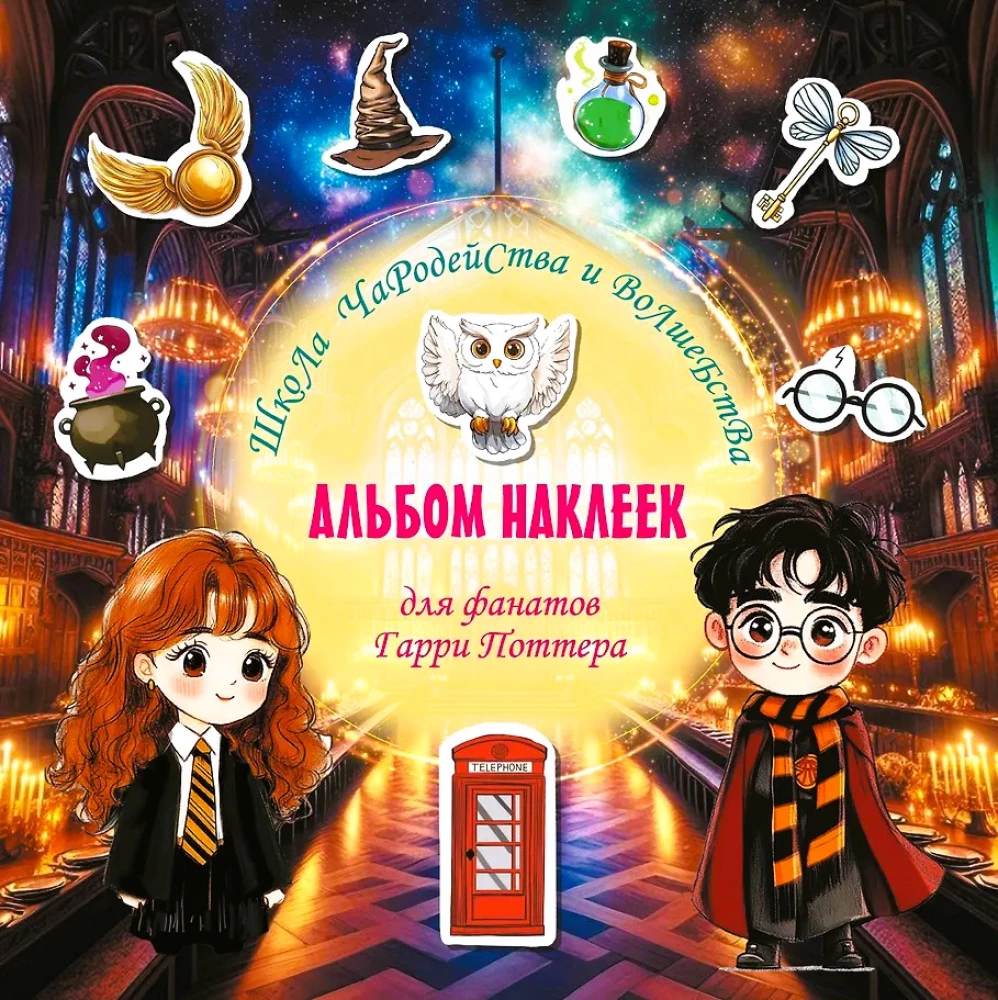 Burtų ir kerų mokykla. Lipdukų albumas Harri Potterių gerbėjams