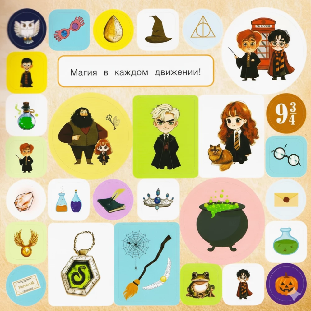 Burtų ir kerų mokykla. Lipdukų albumas Harri Potterių gerbėjams