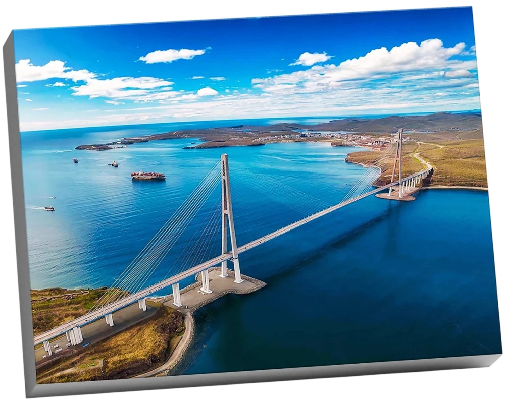 Numbered Painting - Russian Bridge. Vladivostok. 22 Colors