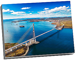 Numbered Painting - Russian Bridge. Vladivostok. 22 Colors