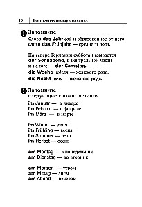 Visi Vācijas valodas noteikumi shēmās un tabulās