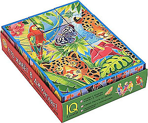 Smart cubes in a tray. 12 pieces. Who lives in the jungle?